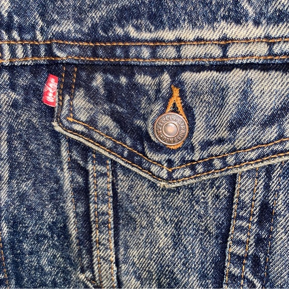 Vintage Levis Denim Trucker Jacket Mens Medium Blue Jean Distressed USA Made - Picture 9 of 16